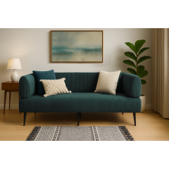 Диван офісний Tobi Sho Бенно-1 з підлокітниками для офісу, вітальні 1800х720х750 велюр вельвет Lotus 39/SEA WAVE Київ