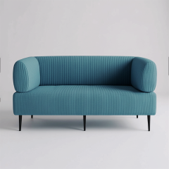 Диван офисный Tobi Sho Бенно-1 с подлокотниками для офиса, гостиной 1800х720х750 велюр вельвет Lotus 85/BLUE Новояворовск