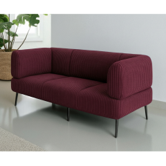 Диван офісний Tobi Sho Бенно-1 з підлокітниками для офісу, вітальні 1800х720х750 велюр вельвет Lotus 67/BORDO Київ