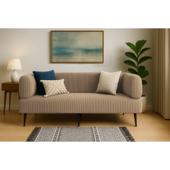 Диван офісний Tobi Sho Бенно-1 з підлокітниками для офісу, вітальні 1800х720х750 велюр вельвет Lotus 09/DK BEIGE Київ