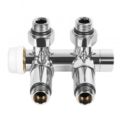 Комплект дизайн кранов с термоголовкой Ideale Duo 1/2x1/2 дюйм Хром Броды