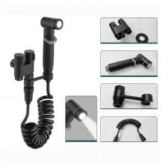 Двойной сантехнический кран с гигиеническим душем для унитаза Britc 200 см Black Новая Каховка