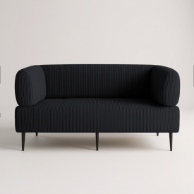 Диван офісний Tobi Sho Бенно-1 з підлокітниками для офісу, вітальні 1800х720х750 велюр вельвет Lotus 100/BLACK