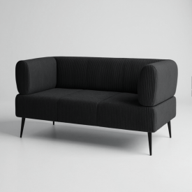 Диван офісний Tobi Sho Бенно-1 з підлокітниками для офісу, вітальні 1500х720х750 велюр вельвет Lotus 100/BLACK