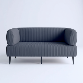 Диван офісний Tobi Sho Бенно-1 з підлокітниками для офісу, вітальні 1800х720х750 велюр вельвет Lotus 98/DK GREY