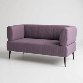 Диван офисный Tobi Sho Бенно-1 с подлокотниками для офиса, гостиной 1400х720х750 велюр Lotus 65/LILAC