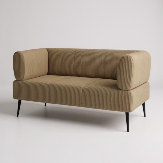 Диван офісний Tobi Sho Бенно-1 з підлокітниками для офісу, вітальні 1500х720х750 велюр вельвет Lotus 09/DK BEIGE