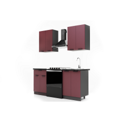 Модульна кухня Олівія-2 (120 см, антрацит і бордо) IMI Буча