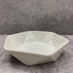 Салатник фарфоровый Stenson Ромб 26х23.5х6.3 см Белый MC3560-10 White Королёво