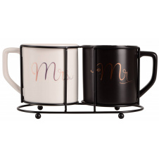 Набір чашок Led Mr&Mrs 400 мл 2 шт Біло-чорний (7133157)