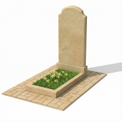 Пам'ятник із жовтого піщаника "півколо фігурний" одинарний Братское