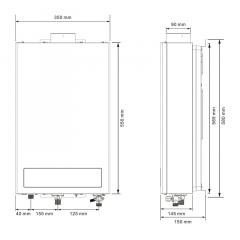 Колонка газовая турбированная Piegaz Hermes A Turbo 55х35х14 см Grey Черновцы