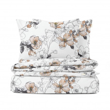 Євро постіль без простирадла Pastel Flowers COSAS Бежевий 200х220 см