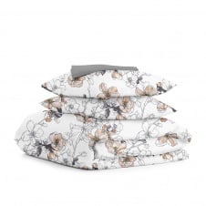 Семейный комплект постельного белья PASTEL FLOWERS COSAS Бежевый 2х160х220 см