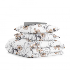 Семейный комплект постельного белья PASTEL FLOWERS COSAS Бежевый 2х160х220 см Каменка-Днепровская