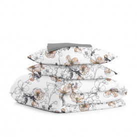 Сімейний комплект постільної білизни PASTEL FLOWERS COSAS Бежевий 2х160х220 см