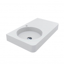 Умивальник Miraggio Loop 800 L, miramarble, білий глянцевий