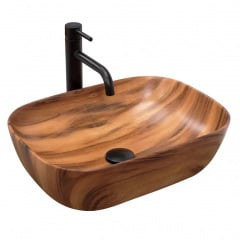 Раковина накладна Rea Belinda Wood Matt коричневий (REA-U5051) Курінь