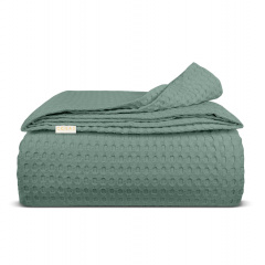 Плед покрывало COSAS Ashmint Waffle Weave 110х140 см Зеленый Обухов