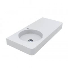 Умивальник Miraggio Loop 1000 L, miramarble, білий глянцевий Обухов