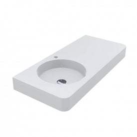 Умивальник Miraggio Loop 1000 L, miramarble, білий глянцевий