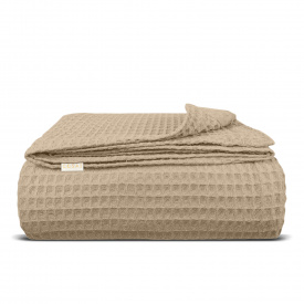 Плед покрывало вафельное COSAS Beige Greek Waffle 240х260 см Бежевый