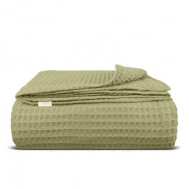 Плед покрывало вафельное COSAS Sage Greek Waffle 75x95 см Зеленый
