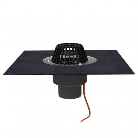 Покрівельна воронка Hutterer&Lechner GmbH DN75 вертикальний випуск з бітумним полотном та електрообігрівом (10-30Вт/230В)