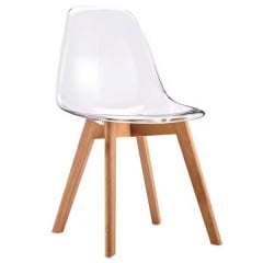 Стілець Лоренцо з прозорим сидінням та ніжками з бука Конотоп