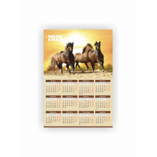 Календар-плакат Vivay 2026 Рік коня А3 Різнокольоровий (hub_o21580)