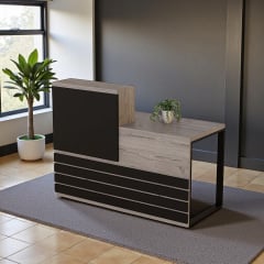 Стійка адміністратора Tobi Sho Ресепшн/5 правостороння для офісу, салону, 1200х636х1090 Хортиця/Чорний Київ