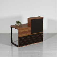 Стійка адміністратора Tobi Sho Ресепшн/5 лівостороння для офісу, салону, 1200х636х1090 Фаєрвуд/Чорний Київ