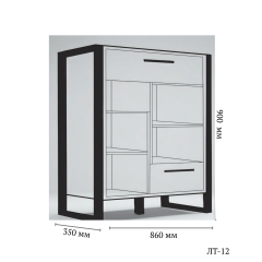 Тумба для передпокою Tobi Sho Формікс ЛТ-12 у стилі Лофт з шухлядами і дверцятами, 860х350х900 мм Дуб аппалачі Київ