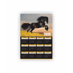Календар-плакат Vivay 2026 Рік коня А3 Різнокольоровий (hub_d644e5) Золотоноша