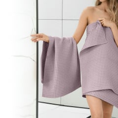 Полотенце вафельное COSAS Laurel Greek Waffle 75x95 см Лиловый Обухов