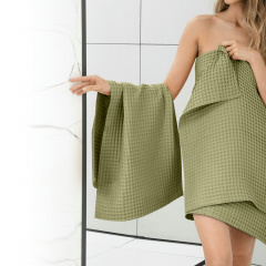 Рушник вафельний COSAS Sage Greek Waffle 115x100 см Зелений Василівка