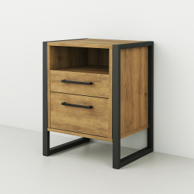 Тумба для передпокою Tobi Sho Фрейм ЛТ-7 у стилі Лофт з двома шухлядами, 460х350х600 мм Фаєрвуд