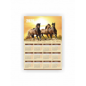 Календар-плакат Vivay 2026 Рік коня А3 Різнокольоровий (hub_o21580)