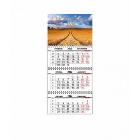Квартальный настенный календарь Vivay 2026 Украина 30x65 см Разноцветный (hub_l09zq5)