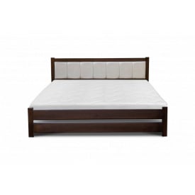 Двоспальне ліжко Еріка 180х200 см дерев'яне темний горіх