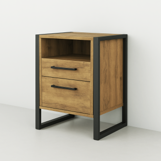 Тумба для передпокою Tobi Sho Фрейм ЛТ-7 у стилі Лофт з двома шухлядами, 460х350х600 мм Фаєрвуд