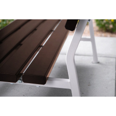 Скамейка пластиковая Tobi Sho Комфорт Классик для дачи, сада, парка, 1504х822х707 мм Коричнево-белый Київ