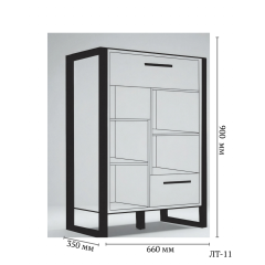 Тумба для передпокою Tobi Sho Норд ЛТ-11 у стилі Лофт з шухлядами і дверцятами, 660х350х900 мм Дуб аппалачі Новояворівськ