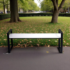 Лавка с ПВХ профиля Tobi Sho Модерн без спинки для парка, сада, сквера, 1514х598х415 мм Бело-черный Київ