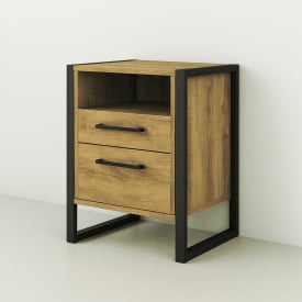 Тумба для передпокою Tobi Sho Фрейм ЛТ-7 у стилі Лофт з двома шухлядами, 460х350х600 мм Дуб аппалачі