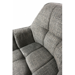 Стілець обідній з підлокітниками та спинкою Осло М-235, для кухні, їдальні, фактурна тканина Сірий агат/капучино, 850х600х610 мм Київ