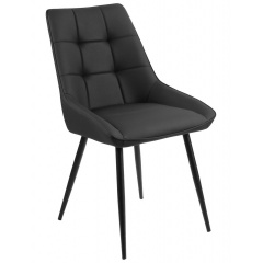 Стілець обідній зі спинкою Мілано М-75 для кухні, їдальні, кафе зі штучної шкіри Чорний/чорний 890х510х605 мм Київ