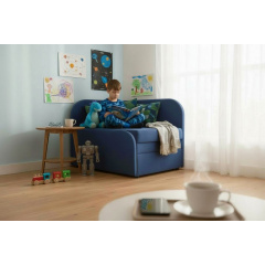 Крісло-ліжко дитяче Tobi Sho Діксі м'яке розкладне лівостороннє велюр Fiore Navy, 950х750х700 мм Київ