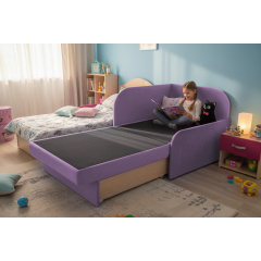Крісло-ліжко дитяче Tobi Sho Діксі м'яке розкладне правостороннє велюр Fiore Grape, 950х750х700 мм Київ