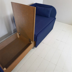 Крісло-ліжко дитяче Tobi Sho Діксі м'яке розкладне правостороннє велюр Fiore Navy, 950х750х700 мм Київ